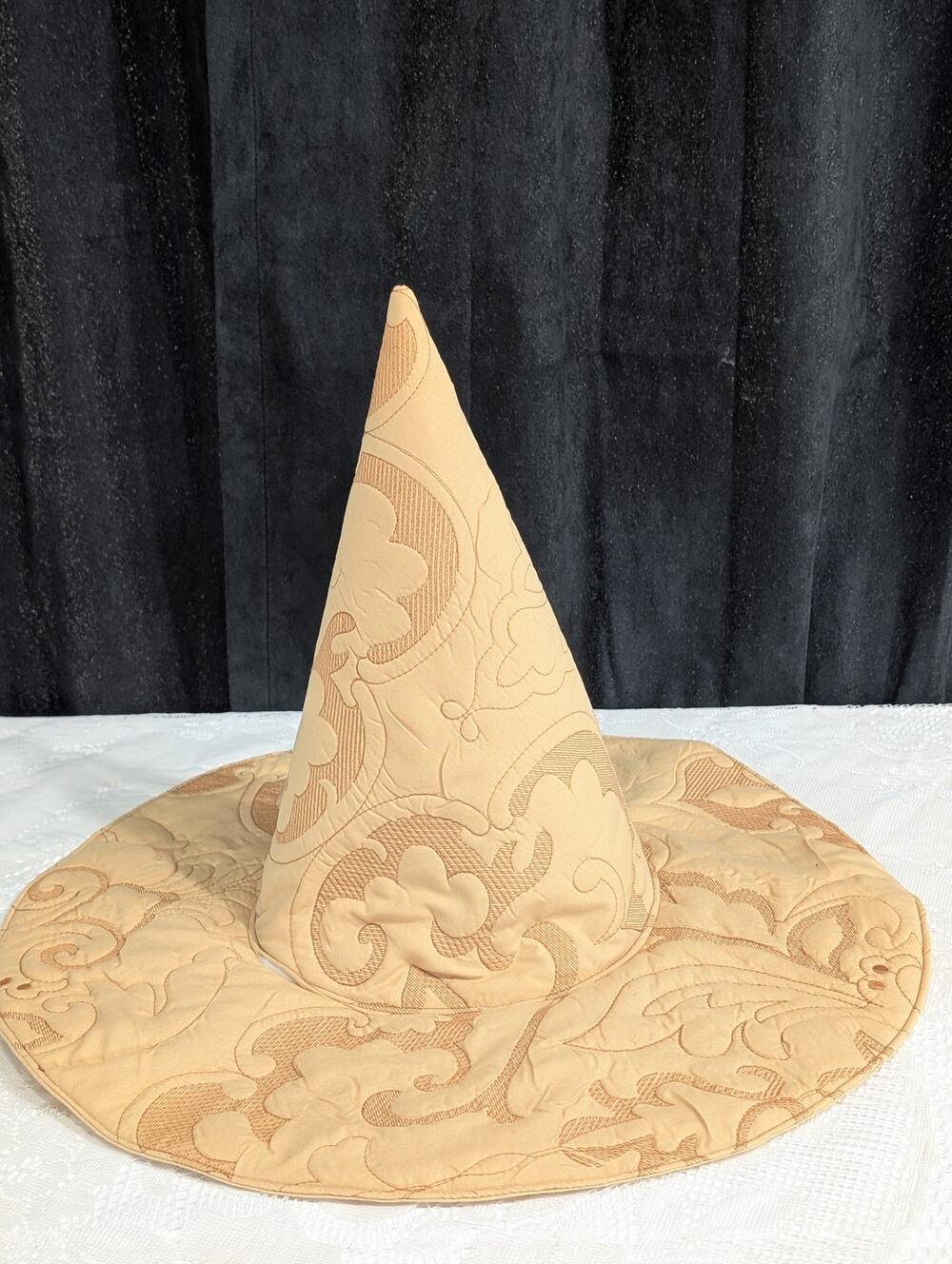 Handmade Upcycled Quilted Whimsy Floppy Witch Hat - 1